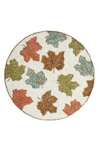 Handmade Beaded Round Table Placemat Beaded Christmas Bows Placemat Charger Patriotic Americana Round Beaded Placemat Centerpie - Product Image 5