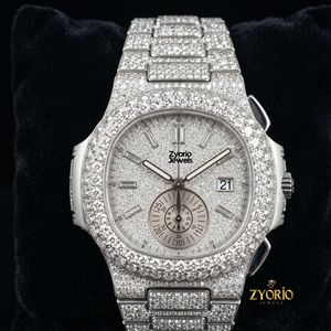 Reloj de Lujo para Hombre con Incrustaciones de Diamantes Moissanite VVS, Reloj Hip Hop de Acero Inoxidable con Cristal de Zafiro - Product Image 5