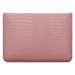 Pink Crocodile Texture Leather <b>Laptop</b> <b>Sleeve</b> with Flap Closure customized <b>laptop</b> cover - Product Image 1
