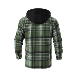Camisa de franela a cuadros de manga larga informal vintage para hombre, sudadera con capucha de franela de manga larga para hombre - Product Image 2