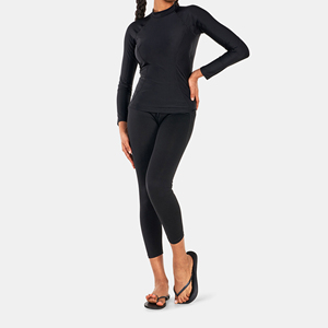 Custom Design High Quality Breathable Quick Dry Women's Rash Guard with Custom Logo Full Sleeve Black Color for Sport Wears - Product Image 2
