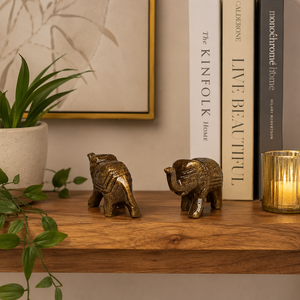 SHUBHAM Solid Brass <b>Elephant</b> Figurine Pair Handcrafted Mini <b>Elephant</b> Statues Decorative Home & Office <b>Decor</b> - Product Image 2