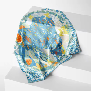 Nouveau design rétro bohème, foulards bandana effet soie, haute qualité, durables, séchage rapide, unisexe, motif bleu - Product Image 5