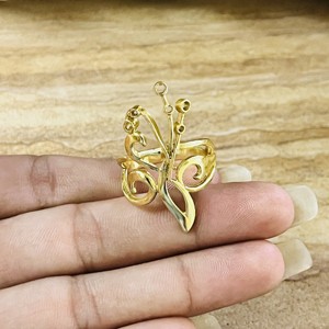 Nuevo Anillo de Mariposa, Anillos Boho de Latón para Mujer, Chapado en Oro de 18k, Joyería de Insectos con Filigrana, Venta al por Mayor/OEM/ODM - Product Image 6