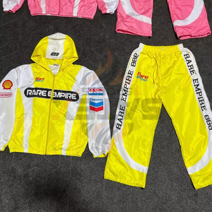 Multi Color Baggy Fitted Oversized Nylon Shell <b>Waterproof</b> Hoodie Jacket and Pant Jogger Suit Windbreaker Tracksuit <b>Set</b> Men - Product Image 1