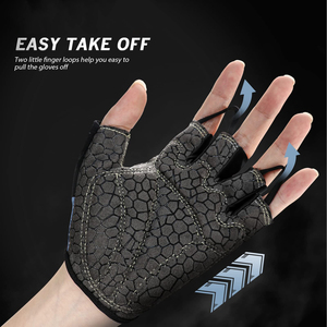 ถุงมือปั่นจักรยานขนาดสั่งทำพิเศษ ระบายอากาศได้ดี กันลื่นที่ฝ่ามือ สายรัดเวลโครปรับได้ เหมาะสำหรับนักปั่นจักรยานมือใหม่ และการปั่นจักรยานเสือภูเขา - Product Image 3