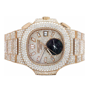 Reloj de Cuarzo de Acero Inoxidable con Diamantes Moissanite VVS, Estilo Hip Hop Moderno, Correa de 20 mm, Esfera de Cristal - Product Image 1