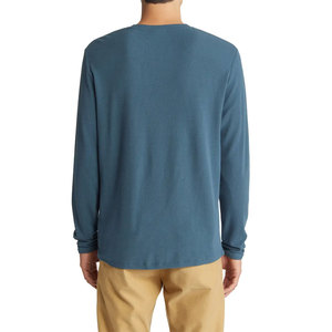 T-shirt pour homme à manches longues, col rond, imprimé avec logo personnalisé, en coton respirant, manches longues, pour homme - Product Image 4