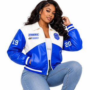 Chaqueta de Cuero PU Zeta Phi Beta Lista para Enviar, Chaqueta Bomber de Cuero de Alta Calidad, Chaqueta Varsity Racer con Estilo - Product Image 3