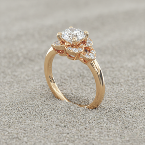 Anillo de Compromiso con Diamante Cultivado en Laboratorio, Oro de 14K, Estilo Art Deco Vintage, Anillo con Halo Geométrico, Fabricante de Joyería Personalizada, OEM, ODM - Product Image 2