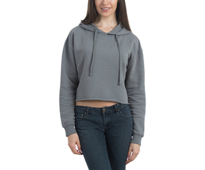 Sudadera corta con capucha para mujer, suéter de forro polar suave, sudadera corta de manga larga con capucha, ropa informal para calle, gimnasio, fitness, ropa de descanso - Product Image 4