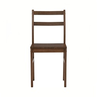 Juego de Comedor Moderno, Duradero y Minimalista de Madera Sólida con Acabado en Nogal, Mesa de Comedor y 5 Sillas con Respaldo en Escalera, Muebles para Apartamento y Hogar