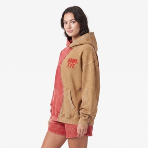 Sudadera con capucha de corte holgado y hombros caídos para mujer, con lavado ácido, bordado personalizado y pedrería, para uso casual. - Product Image 4