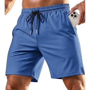 Wholesale Men Cotton Shorts Elastic Waist <b>Drawstring</b> Plain Casual Summer Shorts OEM Custom Logo Supplier - Product Image 5