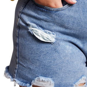 กางเกงยีนส์ขาสั้นผู้หญิงไซส์ใหญ่ ผ้าคุณภาพดี ขายส่ง ปรับแต่งได้ มีตัวอย่างฟรี - Product Image 3