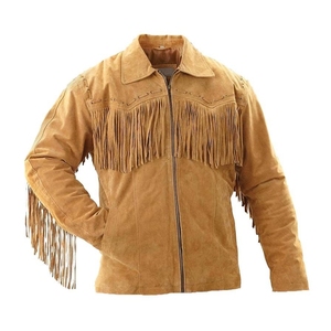 Veste de cowboy western en daim brun avec franges, manteau bicolore style ranch et rodéo vintage, veste pour homme, vêtement extérieur en cuir personnalisé - Product Image 4