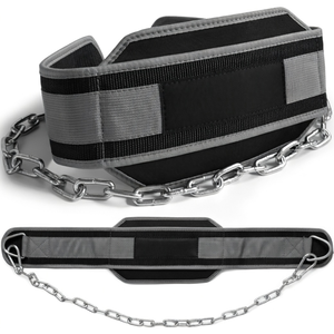 Weighted Pull-up <b>Belt</b> 100% Top-Grain Leather Dip <b>Belt</b> 7mm Thick Heavy-Duty Steel <b>Chain</b> Breathable Portable Weight Lifting - Product Image 1
