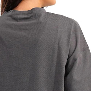 Camiseta de Manga Corta Oversize para Mujer, Color Gris Carbón, Cuello Redondo, Corte Regular, Casual, Cómoda, Ligera, 100% Algodón Felpa - Product Image 5