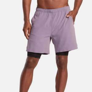 Men's High Quality Double <b>Layer</b> Running Shorts 7 Inch Inseam Quick Dry Breathable Stretch Gym Athletic Shorts OEM Bulk - Product Image 1