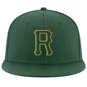 Casquette de baseball en coton verte à 6 panneaux unisexe, ajustée, décontractée, avec logo R brodé pour adultes - Product Image 6