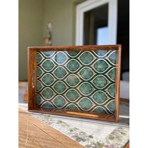 Bandeja de Servicio de Madera Esmaltada Personalizada, la Más Vendida, Entrega Rápida, Bandeja de Servicio Única, Utensilios de Cocina, Bandeja Decorativa para Mesa - Product Image 4