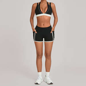 Conjunto Deportivo OEM 2026 para Mujer, Top Deportivo y Pantalones Cortos en Color Contrastante, Ropa de Yoga de Alto Impacto para Gimnasio, Running y Fitness - Product Image 6