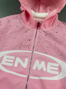 Men's Pink Hooded Leopard Pattern Front Tracksuit <b>Set</b> Sporty Breathable <b>Knitted</b> Polyester Shorts Jacket Spring Streetwear Style - Product Image 3