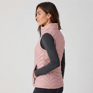 Chaleco Acolchado para Mujer, Tejido, Ligero, Cálido, Sin Mangas, con Cuello Alto, Cierre de Cremallera, Ecológico - Product Image 2