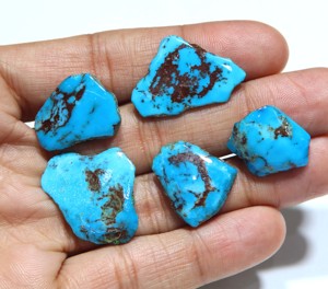 turquoise rough slices for jewelry making rough Gemstone Natural Arizona turquoise slab stone for jewelry pendant gemston - Product Image 2
