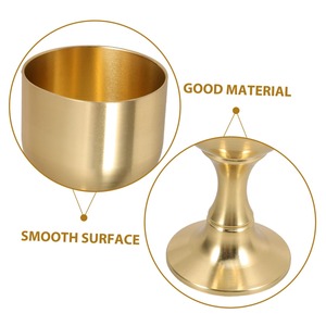 Gobelet à vin élégant en acier inoxydable argenté brillant avec pied - Product Image 3