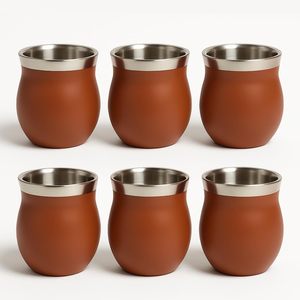 Vasos de cóctel de acero inoxidable de doble pared, juego de 2 tazas para café, capacidad 250 ml - Product Image 5