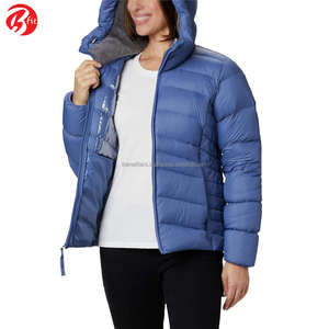 Plus Size Women Winter Waterproof Breathable Thick Solid Color Zipper Style <b>Puffer</b> <b>Jacket</b> with Hooded Collar - Product Image 5