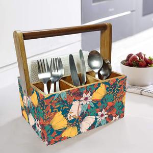 Premium Quality Cutlery Holder Stand Made of Acacia Wood Designer Fancy Cutlery Stand for Table and <b>Kitchen</b> From India - Product Image 5