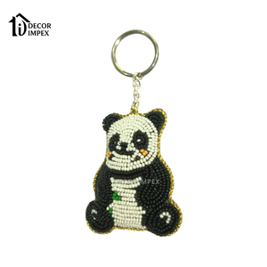 พวงกุญแจแพนด้าสำหรับผู้หญิง พวงกุญแจจี้คริสตัล พวงกุญแจพู่ห้อย ของตกแต่งกระเป๋าถือ กระเป๋าเป้สะพายหลัง - Product Image 1