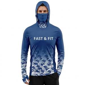 Vente en gros de sweats à capuche de pêche pour hommes, à manches longues, légers, respirants, à séchage rapide, avec sublimation de logo - Product Image 4