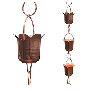 Chaîne de pluie décorative vintage très vendue, durable, pour jardin, ornement suspendu, en métal rustique, gouttes d'eau de pluie - Product Image 1