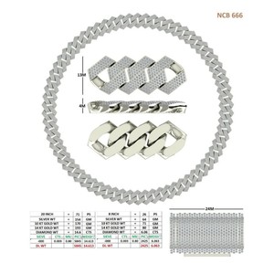 Hip Hop Style 13mm Diamond Miami Cuban Link Chain <b>Necklace</b> Micro Pave <b>Set</b> Round Cut Lab Grown Unisex jewelry 925 Sterling <b>Silver</b> - Product Image 1