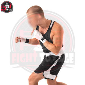 Ensemble short et débardeur de boxe unisexe pour adultes, idéal pour l'entraînement aux arts martiaux, tissu extensible respirant, option logo sur le devant, léger - Product Image 5