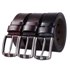 Ceinture en cuir de vache 100% pour homme, ceinture en cuir véritable, design classique, ceinture pour homme pour le travail, les affaires et les occasions décontractées - Product Image 1