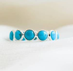 Handmade <b>Turquoise</b> <b>Ring</b> 925 Sterling Silver Gemstone Jewelry For Women Lightweight Minimal Everyday <b>Ring</b> - Product Image 1
