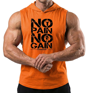 Débardeur de musculation personnalisable pour hommes avec capuche et emmanchures profondes, idéal pour la musculation et le fitness – Vente en gros - Product Image 3