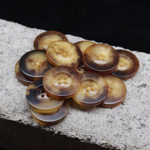 Boutons de Trench-Coat Classiques Ronds à 4 Trous en Corne de Buffle de Haute Qualité, Couleur Café, pour Manteaux en Cachemire – En Stock - Product Image 3