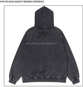 Sudadera con capucha estilo Hip Hop Y2K 100% algodón forrado Digital y serigrafía patrón sólido Ajuste de gran tamaño para invierno - Product Image 1