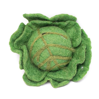 Jouet en peluche chou vert fait main en feutre aiguilleté, laine écologique, 2-4 ans, ornement d'intérieur Noël/Halloween, couleurs personnalisables