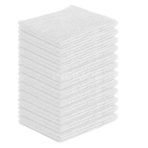 ผ้าเช็ดทำความสะอาดแบบริบบิ้นสีขาว ขนาด 16x19 นิ้ว ผลิตจากผ้าฝ้าย 100% น้ำหนัก 32 ออนซ์ ซึมซับน้ำได้ดี เหมาะสำหรับร้านอาหาร จากผู้ผลิตที่เชื่อถือได้ในอินเดีย ราคาประหยัด - Product Image 1
