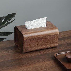 Modern Handmade Wooden Square Tissue Box Oriental Design Geometric Pattern Decorative Home Tabletop Tissue Organizer Holder UO - Product Image 4