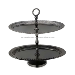Azora Industries Support à gâteaux en métal de forme ronde pour mariages et événements Support en métal couleur or de grande taille au design merveilleux en Inde - Product Image 5
