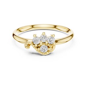 Anillo de oro macizo de 14k para mujer con diamante de corte redondo clásico minimalista, ideal para regalo, compromiso, aniversario, boda. - Product Image 1
