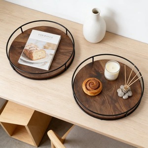 Plateau de service en bois d'acacia de qualité supérieure, plateau de présentation alimentaire durable pour la maison, la cuisine et les restaurants à prix avantageux - Product Image 2