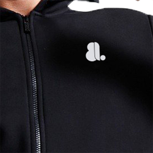 Sweat à capuche zippé pour homme en Spandex/Polyester, motif color block, doublure polaire, logo brodé en strass sur le devant, écologique - Product Image 2
